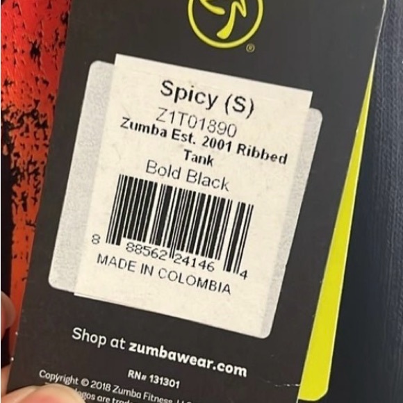 ZUMBA WEAR Tank Top Sz S "Est. 2001" Spicy Ribbed Sleeveless Racerback T-shirt! - Picture 11 of 12